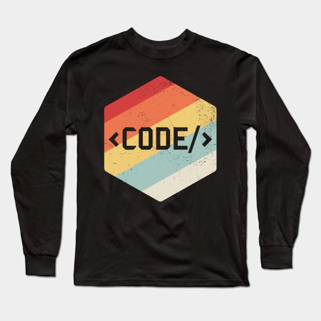 Programming code vintage retro developer Long Sleeve T-Shirt by GraphicTeeArt